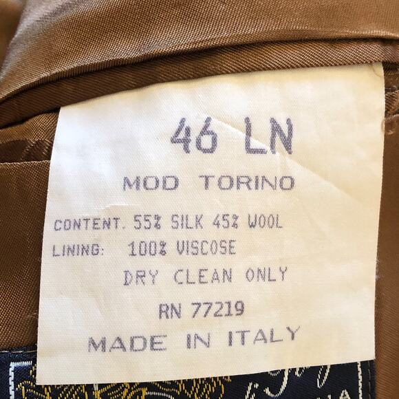 Vito Rufolo‎ Men's Blazer Sport Coat 46 LN Mens Silk Wool Jacket Made In Italy - Picture 6 of 8